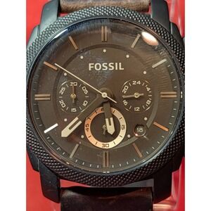 FOSSIL Machine FS4656 Men's Wrist Watch NEW BATTERY